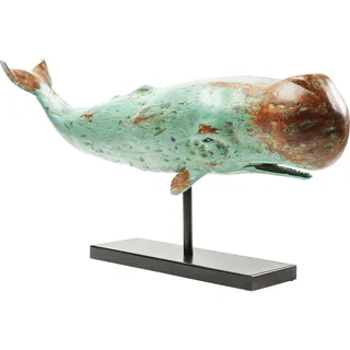 Kare Design Deko Figur Whale Base, Blau, Zerlegt, Großes Deko Objekt, Wohnzimmer, Tierdesign, Meerestiere, Stahl Gestell, 38.5x77x17.5cm (H/B/T)