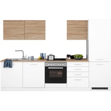 Bild MÖBEL Küchenzeile »Visby«, ohne E-Geräte, Breite 300 cm, für Kühl/Gefrierkombination, weiß