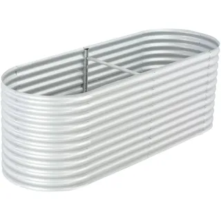 vidaXL Garten-Hochbeet verzinkter Stahl 320 x 80 x 81 cm Silber