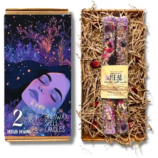 20 cm große verkleidete Zauberkerzen, Bienenwachs, Kräuter und Blumen, handgerollt, Hexerei, Heidnisch, Wicca (Heal)