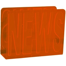 EVVIVA COMPANY SRL Zeitungsständer aus orangefarbenem Methacrylat, modernes und buntes Bürozubehör, ideal zum Organisieren von Zeitschriften, Katalogen, Broschüren und Anderen, transparentes und