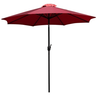 Flash Furniture Kona Roter runder Regenschirm mit 3,8 cm Durchmesser, Aluminiumstange mit Kurbel und Kippfunktion