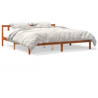 vidaXL Massivholzbett ohne Matratze Wachsbraun 200x200 Kiefernholz - Braun