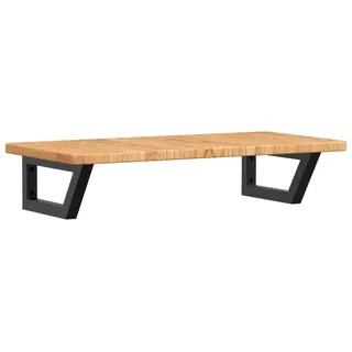 vidaXL Waschtischplatte mit Halterung Stahl und Massivholz Eiche - Braun