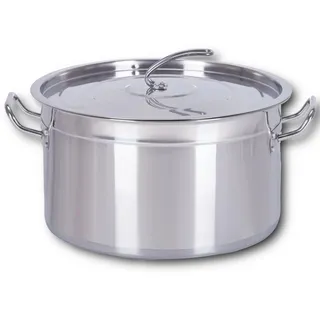 HOOZ Gastronomie Kochtopf Suppentopf - 30 bis 100 Liter Edelstahl Kochtöpfe - ideal geeignet für alle Herdarten & große Küchen - Gastro Topfset (15 L)