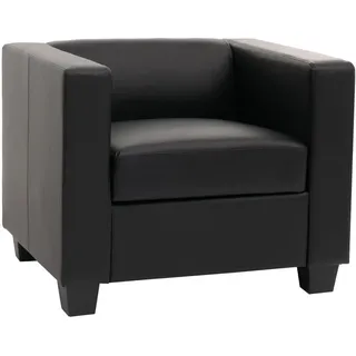 MCW Sessel Loungesessel Schwarz , Leder , 86x70x75 cm , Wohnzimmer, Sessel, Polstersessel