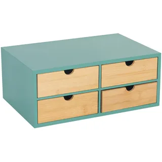 Relaxdays Schreibtisch Organizer 33x14x21 cm Mint/Natur 4 St.