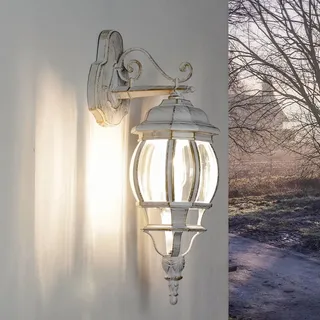 Licht-Erlebnisse Laterne Aluminium/Glas H 54,0 cm E27 IP44 Weiß/Gold