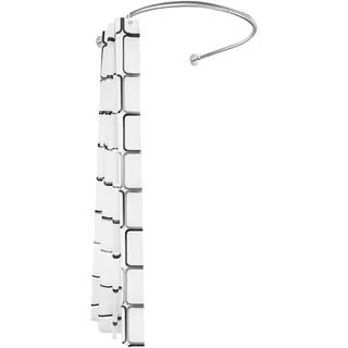Duschvorhangstange U Form, Duschvorhangstange, Verstellbare Badewanne Bogenstange, Ohne Bohren inkl, mit Duschvorhang Kit, Für Bad,Fenster,Balkon, WC