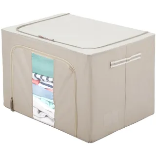 Kasanova 1 KLEIDERBOX CM 62X44X40 DOPPEL-REISSVERSCHLUSS TAUBENGRAU, Polyester Eisen MDF-Faserplatte PVC-Kunststoff, gray