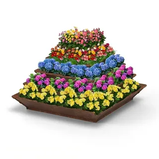 Hochbeet "HighBeet Cleo" 5 Ebenen aus Cortenstahl - Braun