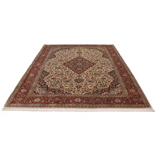 morgenland Wollteppich »Sarough Medaillon Beige 300 x 214 cm«, rechteckig, 10 mm Höhe, Unikat mit Zertifikat, beige