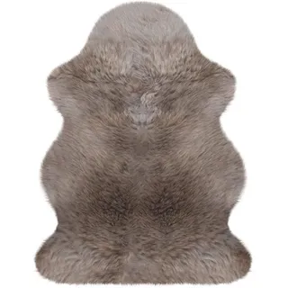 Heitmann-Felle Lammfell farbig Fellteppich 68 x 100 cm Taupe
