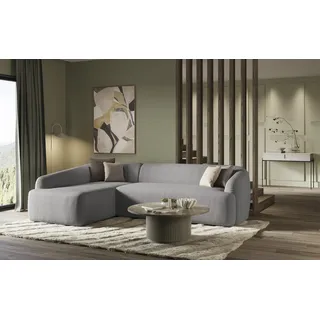 DOMO. collection Ecksofa Parika, L Couch, organische Form, Longchair Links, 296 x 196 x 81 cm (BxTxH), anthrazit