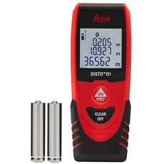 Leica DISTO D1 – einfacher Laser Entfernungsmesser mit Bluetooth (App-Nutzung) und einfacher Bedienung (Innenbereich mit 40 m Reichweite)