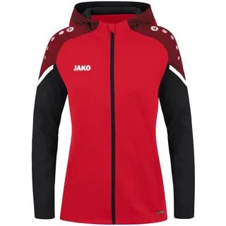 Jako Damen Kapuzenjacke Performance, Rot/Schwarz, 34