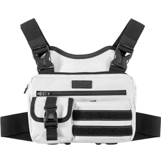 Fitdom, taktisch inspirierte Sport-Mehrzweck-Brusttasche Brusttasche für Herren mit integrierter Handyhalterung. Diese EDC-Tragetasche-Weste ist perfekt für Workouts, Radfahren und Wandern.,