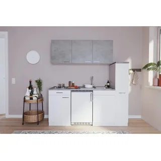 Respekta Küchenzeile 180 cm Weiß-Beton