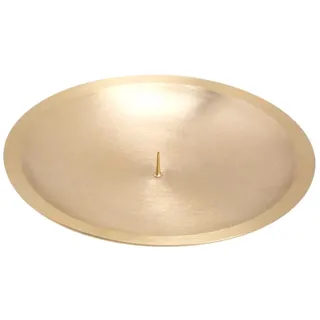 NKlaus Kerzenteller mit Dorn Ø 16 cm Messing Gold matt Kerzenhalter Kerzenuntersetzer 10570