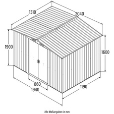 Bild von Bohio L 2,04 x 1,31 m anthrazit