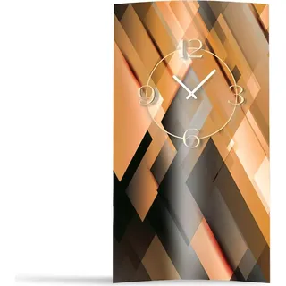 Abstrakt apricot schwarz Designer Wanduhr modernes Wanduhren Design leise kein ticken dixtime 3DS-0177 - Gold