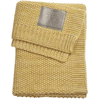 Meyco Baby Woezel Pip Babydecke, gestrickte Wiegedecke (aus 100% weicher Baumwolle, vielseitig einsetzbar, einfache Pflege, atmungsaktiv, Größe: 100 x 150 cm), Gelb
