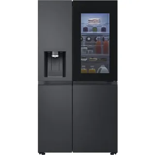 LG GSXE90EVDD Side-by-Side No Frost Festwasseranschluss, InstaView Essence Black Steel - Schwarz