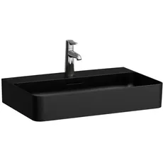 Laufen VAL Waschtisch, unterbaufähig, 3 Hahnlöcher, ohne Überlauf, 650x420mm, H810284, Farbe: Schwarz Matt