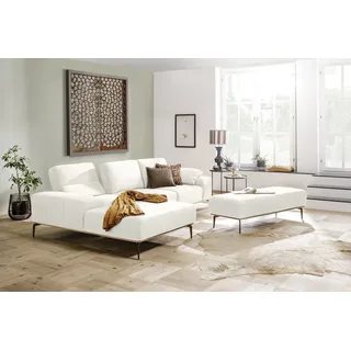 W.Schillig Ecksofa »run, Designsofa mit tollem Sitzkomfort, L-Form« mit Holzsockel, Füße in Bronze pulverbeschichtet, Breite 299 cm, weiß