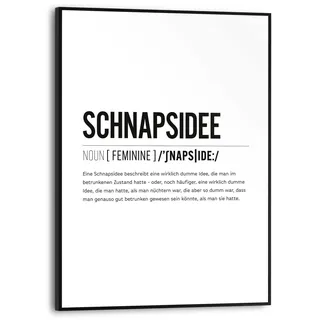 Poster REINDERS "Schnapsidee", schwarz-weiß (farbe bild(er): schwarz, weiß), B:30cm H:40cm T:1,6cm, Bilder, Poster, Küche - Schwarz-Weiß - MDF - Sprüche - 30x40 cm