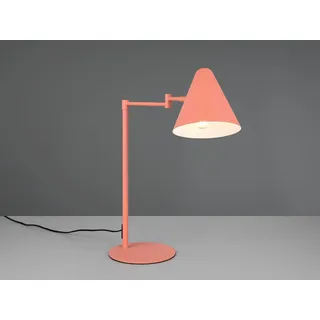 Retro LED Schreibtischlampe Apricot mit Schwenkarm große Nachttischlampe dimmbar