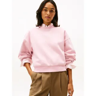 Sweatshirt TOMMY HILFIGER "CORP LOGO MDRN SWTSRT", Damen, Gr. XL (42), pink, Sweatware, Obermaterial: 63% Baumwolle, 37% Polyester, bedruckt, regular fit normal, Rundhals, Rippbündchen, Sweatshirts Sweatshirt, Baumwollmischung