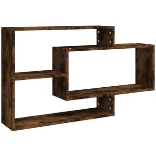 vidaXL Wandregal mit 3 Offenen Fächern 104/20/58,5 cm aus Holzwerkstoff Räuchereiche Dekor , Dunkelbraun , Strukturbuche , Rechteckig , 104x58.5x20 cm , Wohnzimmer, Regale, Wandregale