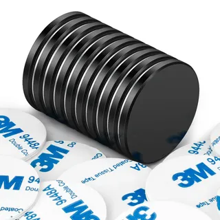 Wukong 32×3mm Neodym Magnete, 10 Stück Schwarz Magnete Selbstklebend Stark, Extra Starke Magneten, Magnet zum Kleben für Magnettafel, Holzbretter und Fliesen