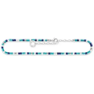 Thomas Sabo Fußkette "mit blauen Steinen", 925 Sterlingsilber