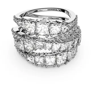 Swarovski Hyperbola Wrap Ring, Verschiedene Schliffe, Weiß, Rhodiniert
