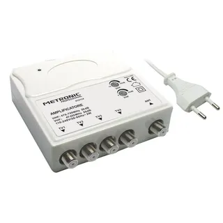 METRONIC 414114 TV-Verstärker VHF/Uhf für Digital Terrestrisch mit LTE-Filter, V / Weiß