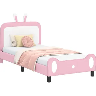 vidaXL Kinderbettgestell mit Kopfteil Rosa 80 x 200 cm PU - Rosa