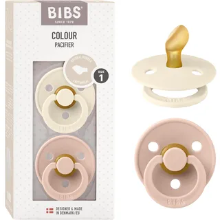 Bibs Colour Schnuller 2er-Pack, Latex Gr.1, Ivory/Blush