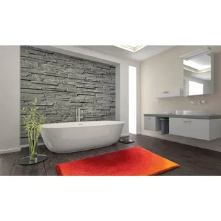 Grund Badteppich , Orange , Textil , Abstraktes , rechteckig , 70x120 cm , Oeko-Tex® Standard 100, Made in Europe , rutschfest , Heimtextilien, Badtextilien, Badematten