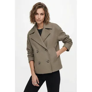 Kurzjacke ONLY "ONLMALIKA LIFE JACKET OTW", Damen, Gr. XL, beige (chocolate chip detail:melange), Web, Obermaterial: 100% Polyester, meliert, hüftbedeckend, tiefer V-Ausschnitt, Jacken Kurzjacke