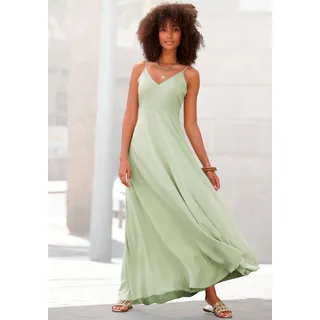 LASCANA Maxikleid "Cut-Out am Rücken aus leichter Webware" Ohne Taschen Elegantes Sommerkleid, Spaghettikleid, Viskosekleid, festlich, pistazie