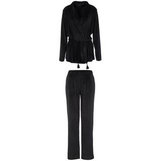 Emporio Armani Damen Emporio Armani Women's Jacket+loose Chenille Jacket Loose Fit Pants, Schwarz, S EU