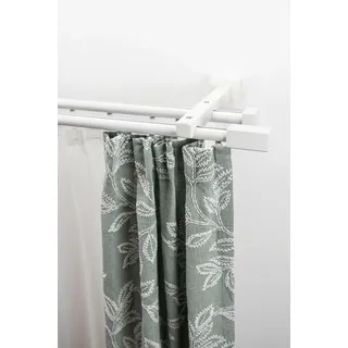 GARESA »Cubus, Quader Innenlauf« weiß, L:100cm, Gardinenstangen, Gardinenschiene, Innenlauf-Vorhanggarnitur, verlängerbar, Holz-Aluminium,