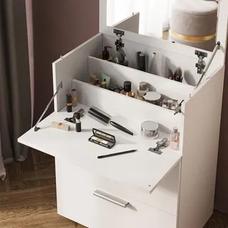 Vicco Schminktisch Hanna Weiß 65.8 cm mit 2 Schubladen, Model 41510 - Weiß