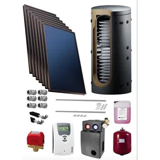 Solaranlage Solarpaket Solar 16,24 m2 mit Hygienespeicher 1000 L + 2 WT Solar