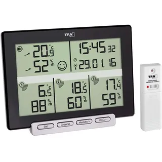 TFA Multi-Sens Funk-Thermo-Hygrometer Schwarz 30.3057.01