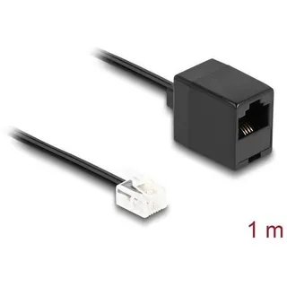 DeLock Telefonkabel RJ11 Stecker zu RJ45 Buchse schwarz 1 m