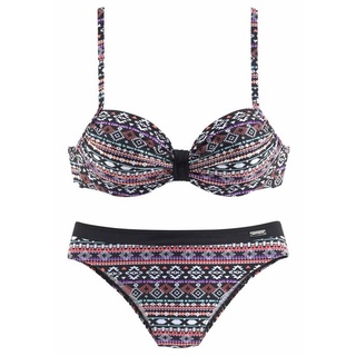 LASCANA Bügel-Bikini Damen schwarz-bunt Gr.36 Cup G