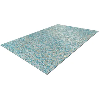 Arte Espina Finish 100 Lederteppich 80 x 150 cm Blau/Gold/Türkis